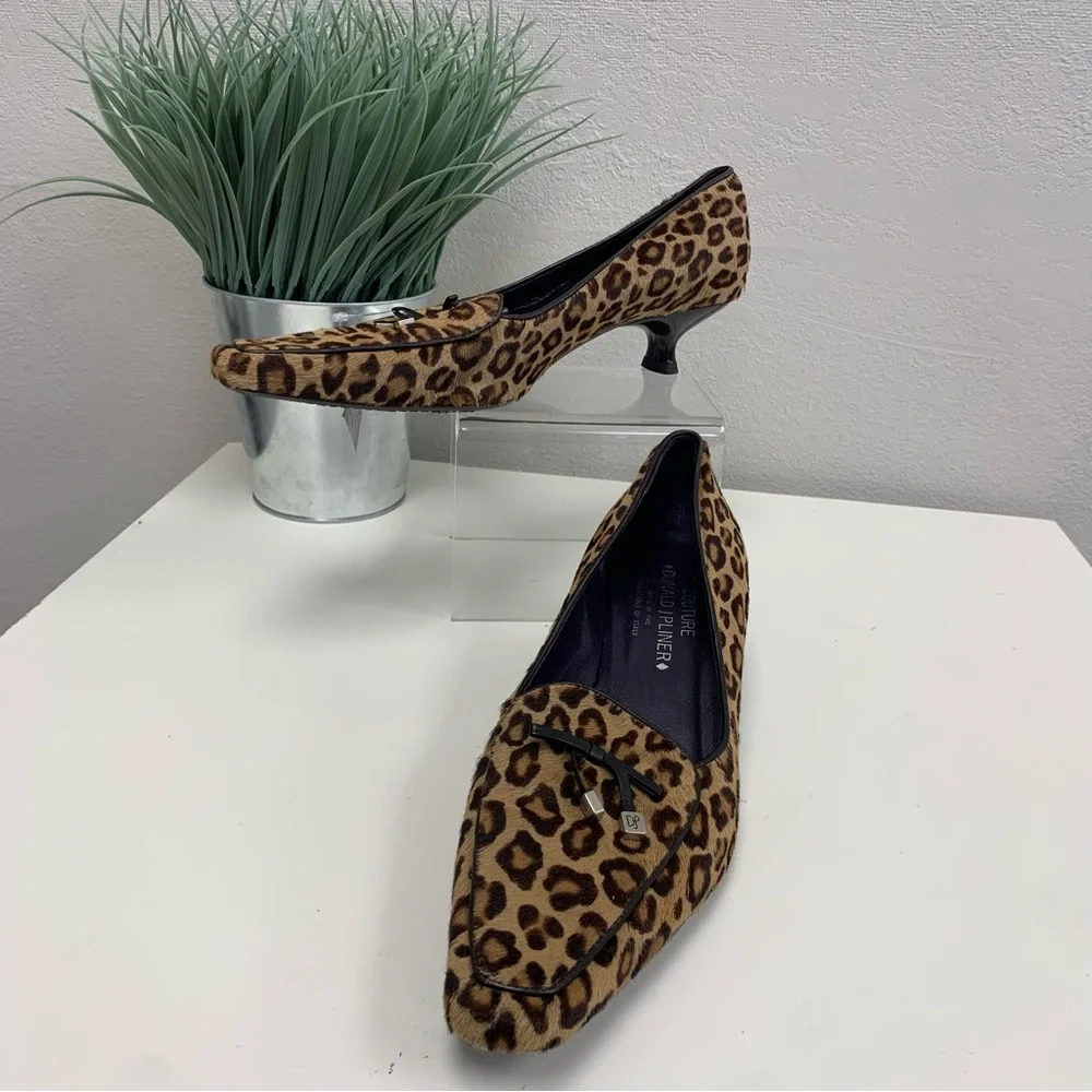 Donald J. Pliner Leopard Print Kitten Heels Size 9